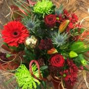 A  Festive handtied arrangement
